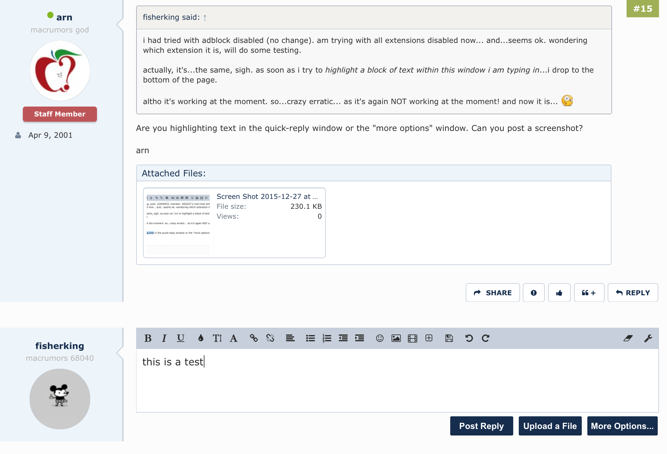 I can't post on MacRumors | MacRumors Forums